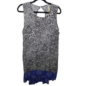 Uncle Frank Anthropologie Womens SZ L Sleeves‎ Mini Dress Gray/Blue High Low